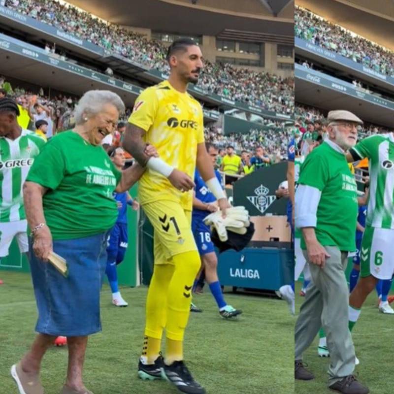 Los jugadores del club español le hicieron un homenaje a sus hinchas y socios más longevos. Foto: Captura de pantalla video @RealBetis
