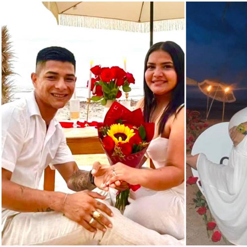 La escena del compromiso, viralizada en redes, fue el preámbulo del desenlace de uno de los criminales más buscados del país, abatido por las autoridades en La Guajira junto a su pareja y su esquema de seguridad. FOTO: Tomada de redes sociales Naín Andrés Pérez