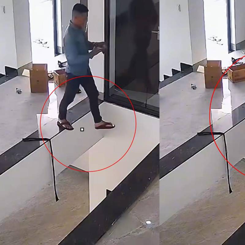 Cámara captó caída de hombre desde el segundo piso de una obra. Foto: Captura de video redes sociales