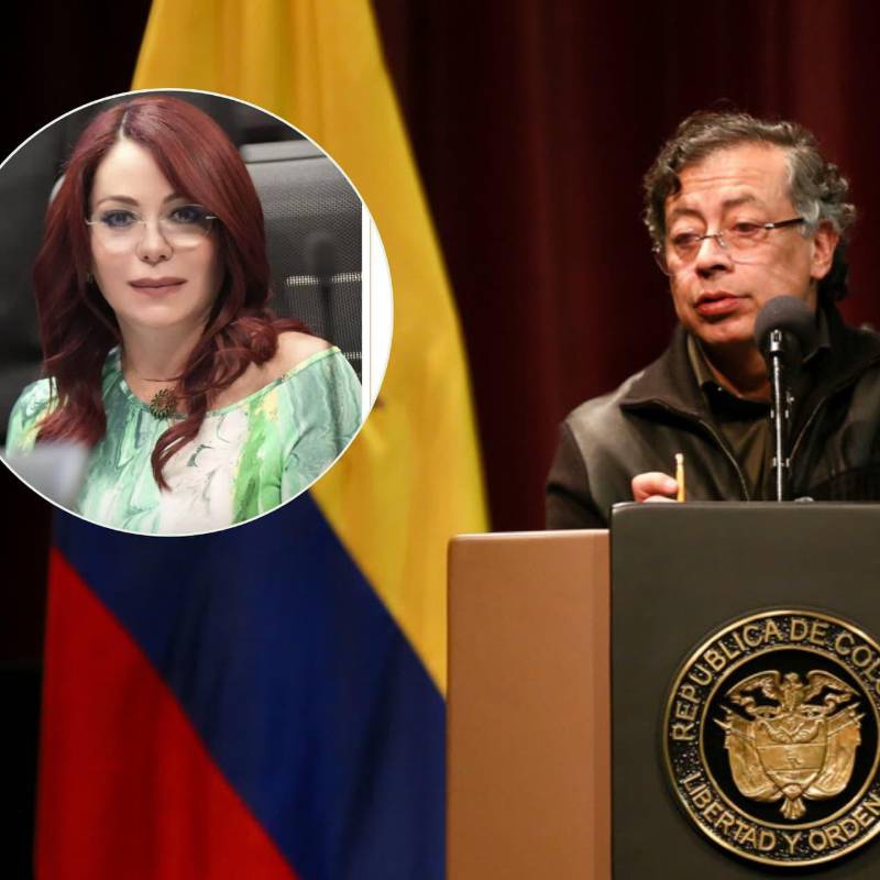 Presidente Gustavo Petro y Gloria Arizabaleta, representante de la Comisión de Acusación. Foto: Colprensa y redes sociales