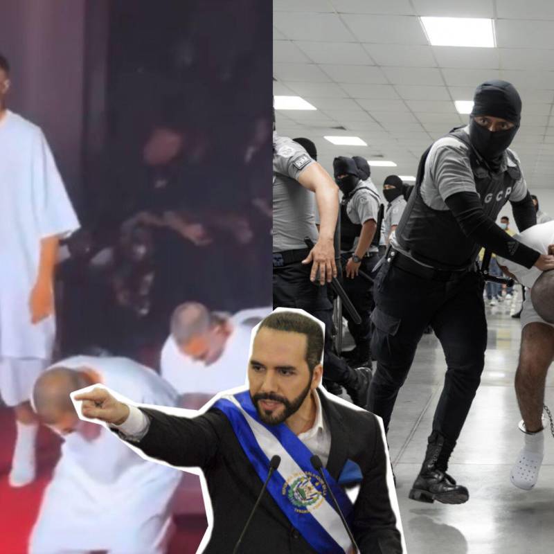 Nayib Bukele respondió al desfile celebrado en la Semana de la Moda en París donde modelos vistieron como presos de El Salvador. Fotos: Getty Images y captura de video