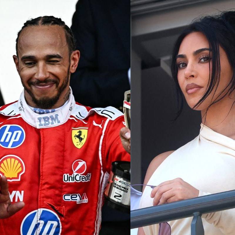 Kim Kardashian acompañó a Lewis Hamilton durante el fin de semana del Gran Premio de Mónaco. FOTO: AFP.