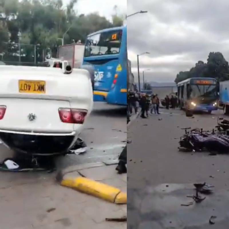 El accidente ocurrió en la avenida Mutis y dejó dos personas muertas. FOTO: captura de video. 