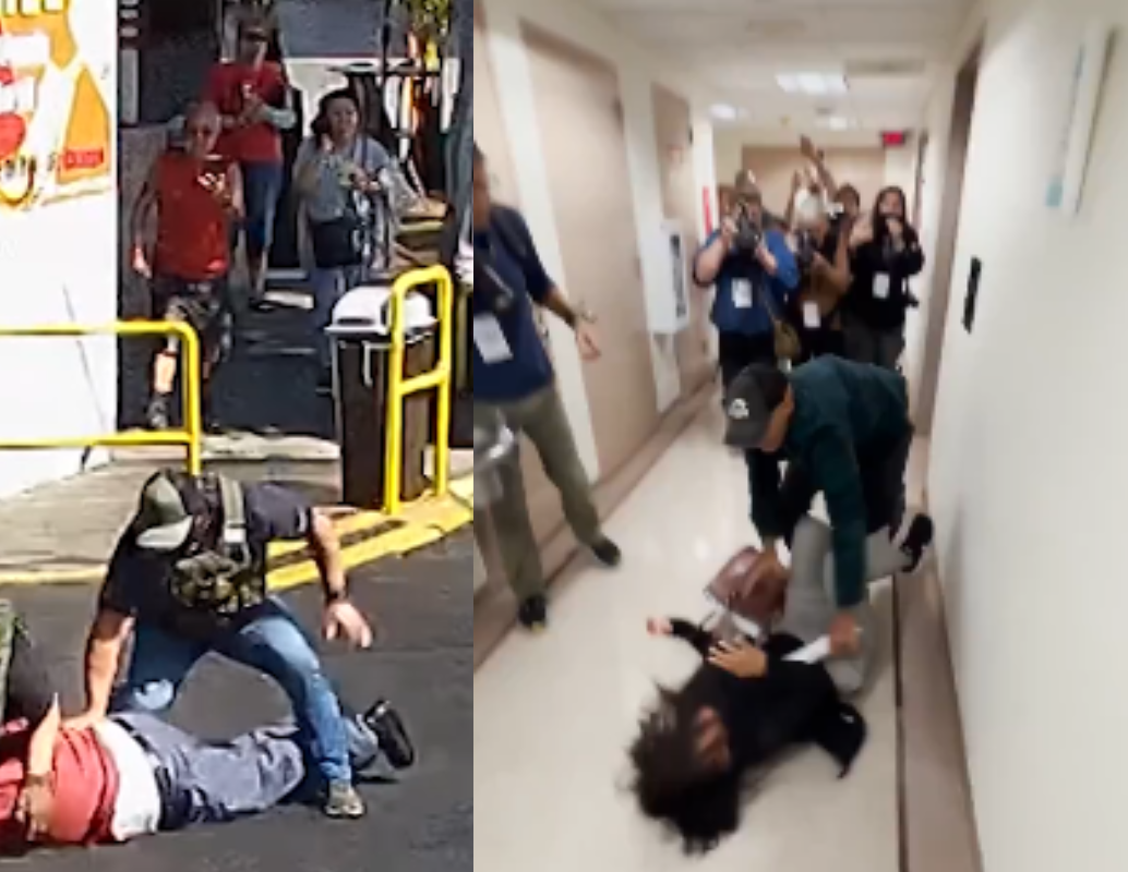 Agentes de ICE han sido señalados por uso excesivo de la fuerza en operativos recientes en Los Ángeles y Nueva York. Imagen: captura de video. 