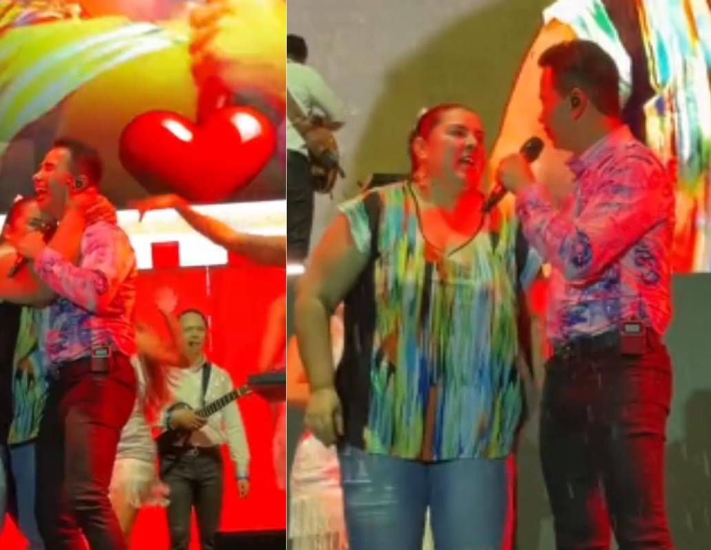 Momento viral durante el concierto de Jhonny Rivera. FOTO: captura de video. 