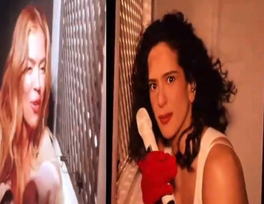 Karol G compartió una anécdota sobre una antigua relación sentimental durante el confesionario de Rosalía en el <b>Lux Tour</b>, donde recordó el episodio que la llevó a poner fin al noviazgo. FOTO: @ROSALÍA UPDATE en X.