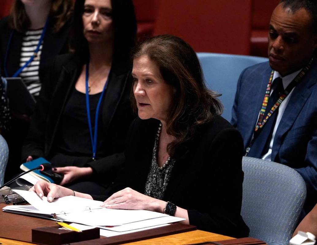 La representante interina Estados Unidos frente a la ONU, Dorothy Shea, habló al respecto de la siutación de hamburna en Gaza. Imagen: AFP.