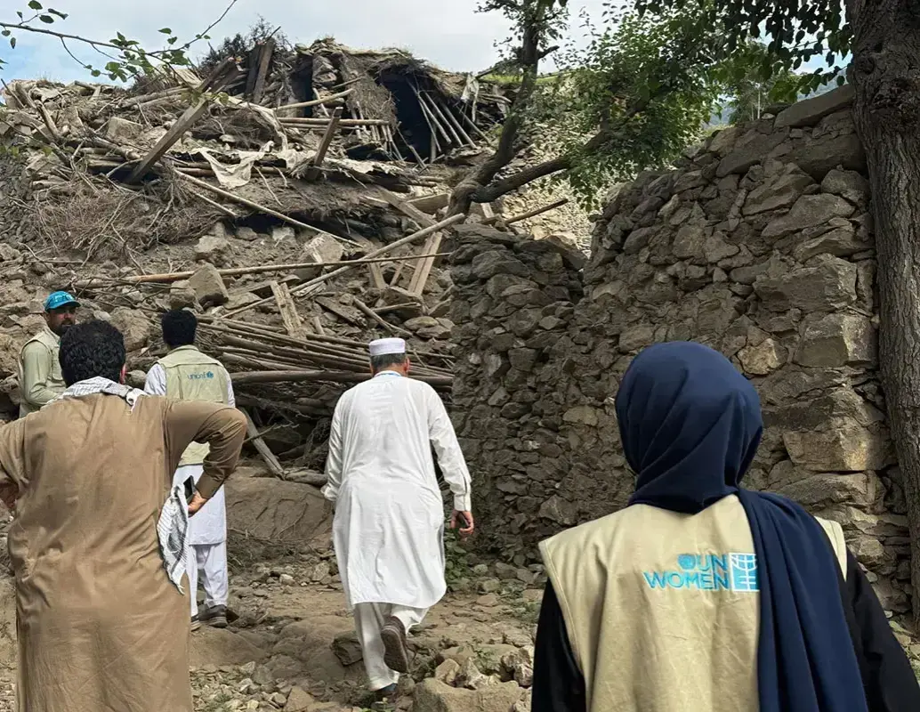 <span class="mln_uppercase_mln">El</span><span class="mln_uppercase_mln"> terremoto en Afganistán revela la fuerte exclusión que viven las mujeres aún en casos de vida o muerte. FOTO: ONU Mujeres</span>