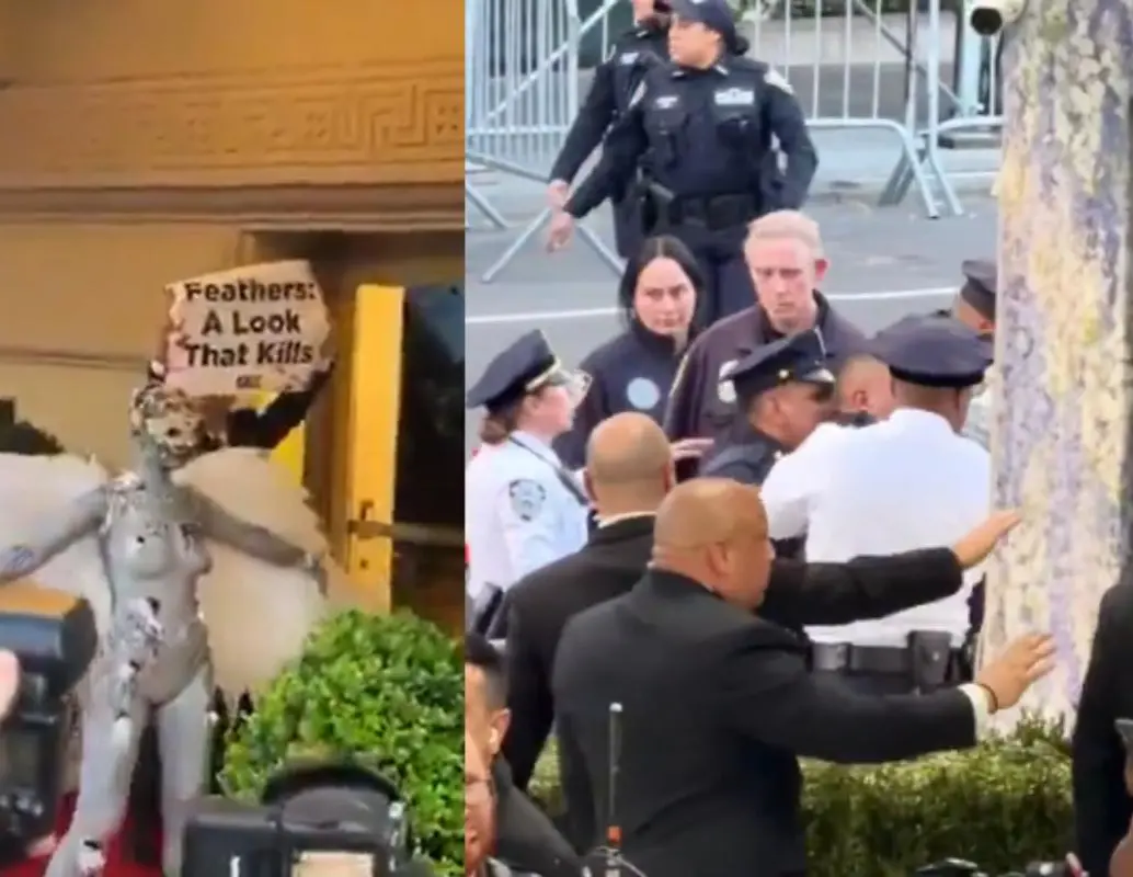La Met Gala 2026 estuvo marcada no solo por la moda y las celebridades, sino también por protestas y críticas contra la influencia de los multimillonarios en espacios culturales. FOTO: Redes sociales.