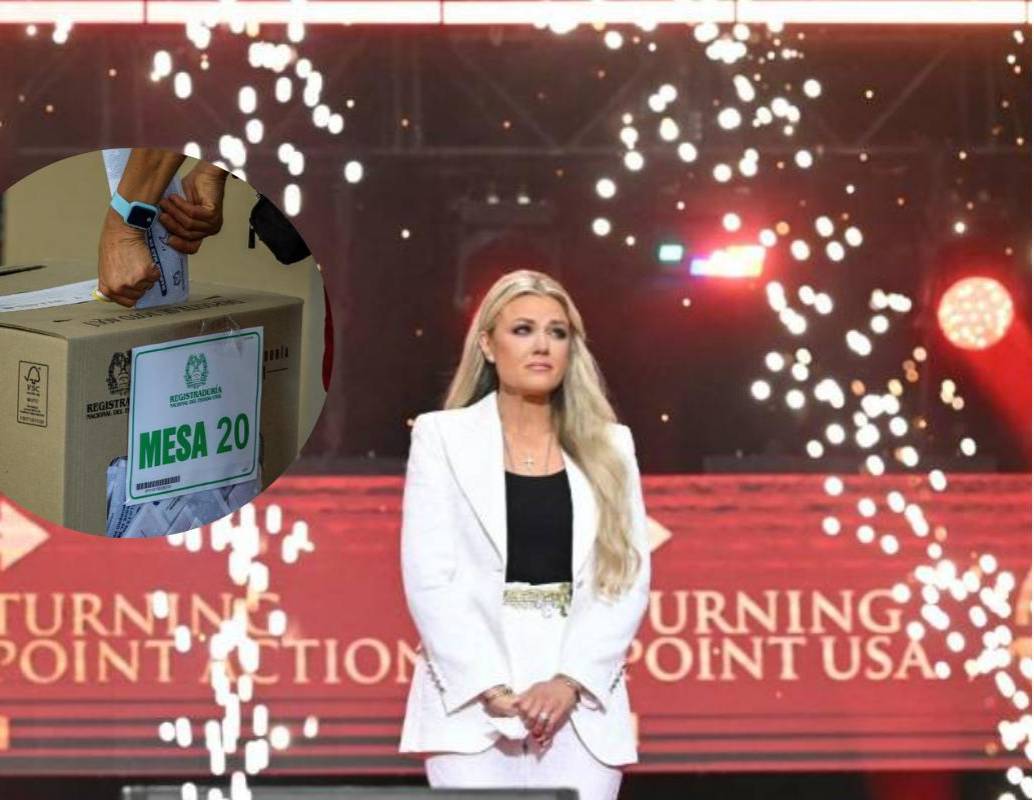 Erika Kirk asumió el liderazgo de Turning Point USA tras el asesinato de su esposo, Charlie Kirk, fundador de la organización conservadora. FOTO: AFP, Camilo Suárez. 