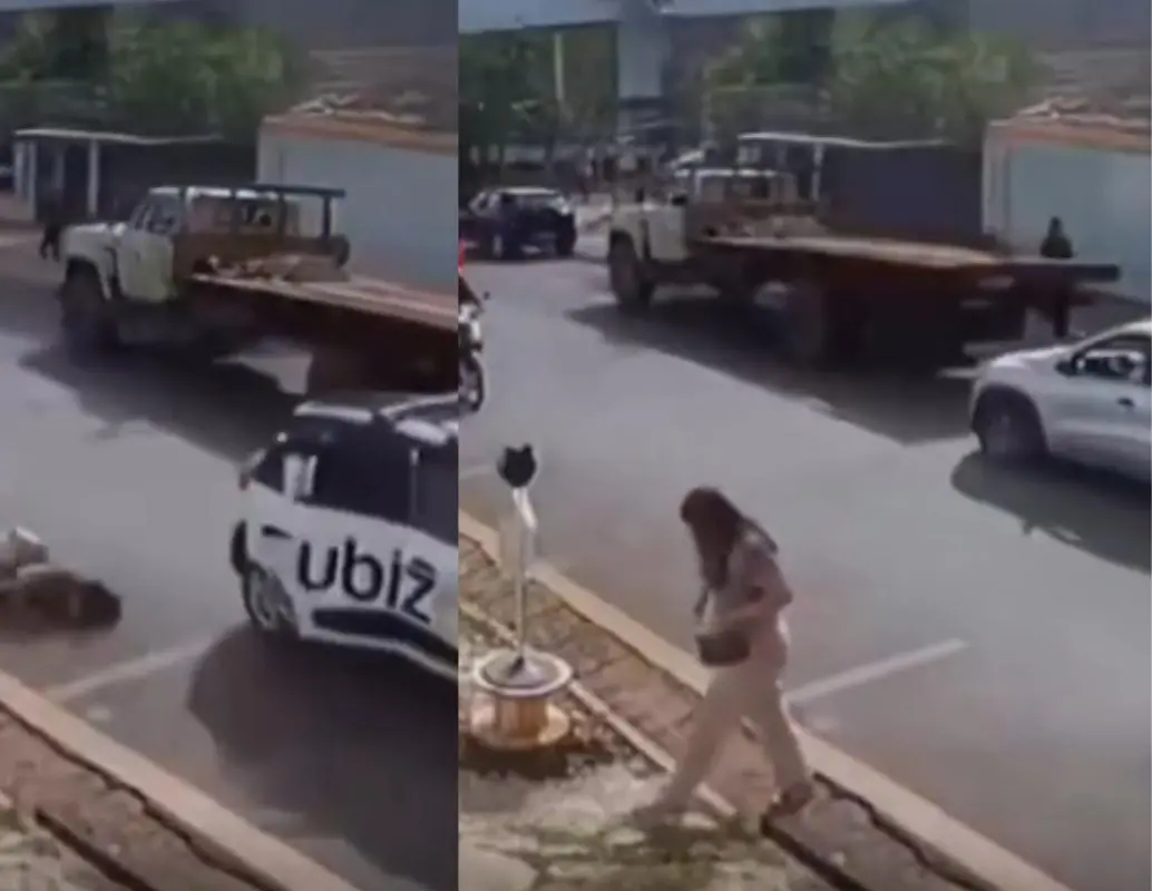 El hecho ocurrió en una vía de Brasil y quedó grabado por una cámara de seguridad instalada en la zona. FOTO: Captura de video.