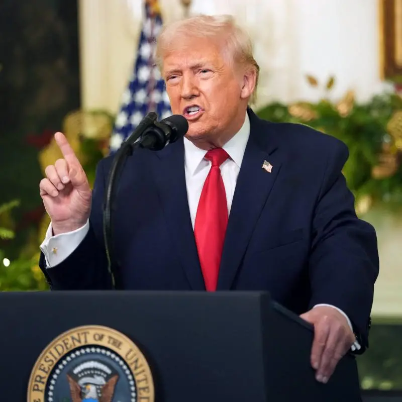 El presidente de Estados Unidos, Donald Trump, en la Sala de Recepción Diplomática de la Casa Blanca en Washington, DC. FOTO: AFP