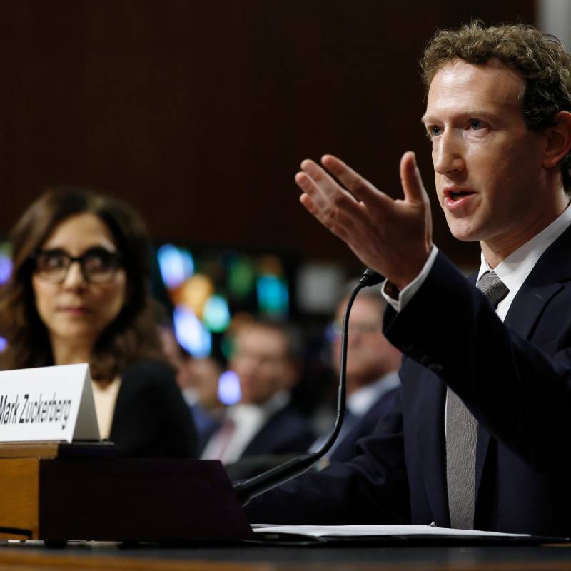Zuckerberg, CEO de Meta, declaró el miércoles en Los Ángeles. FOTO: GETTY