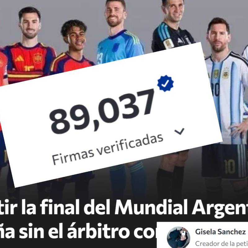 89.000 firmas y contando, la campaña creada en Change.org por una aficionada busca otra final contra España. Foto: captura de pantalla Change.org