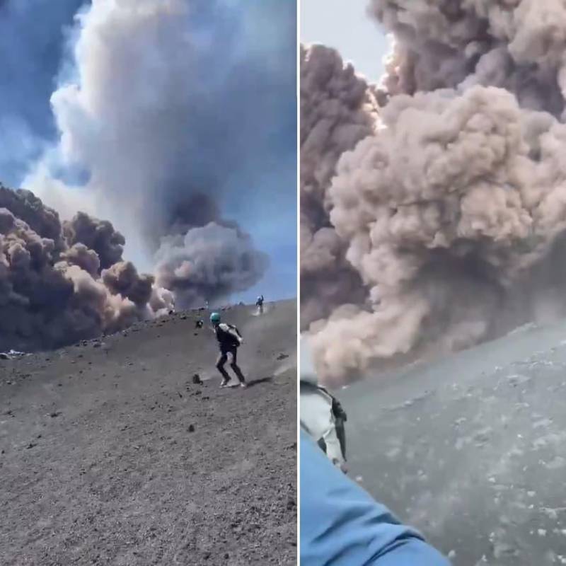 Así fue la erupción del volcán Etna, el más grande de Europa, en la isla de Sicilia. Su altura de 3.369 metros superó los 5.000 con el humo y las cenizas. FOTOS: Capturas de video