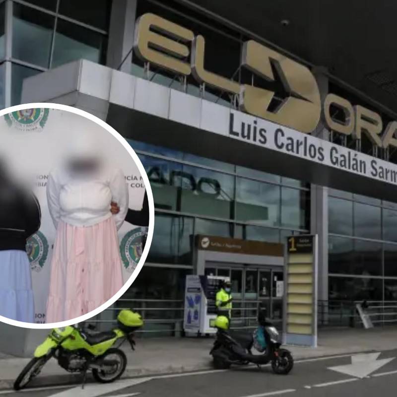 La postura rígida y el comportamiento inusual delataron a dos mujeres de nacionalidad venezolana que pretendían abordar un vuelo nacional hacia Cali cargando más de 11 kilos de cocaína y marihuana. FOTO: Colprensa y Policía Metropolitana de Bogotá