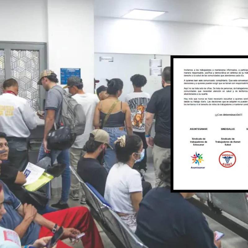 Tres organizaciones sindicales de EPS se pronunciaron en un comunicado. Foto: Julio Herrera/Redes sociales.