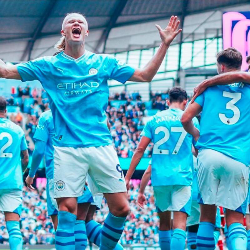Erling Haaland suma 60 goles en 62 partidos con el Manchester City. Lleva 8 goles en la actual Liga en solo 6 jornadas. FOTO X @ManCity