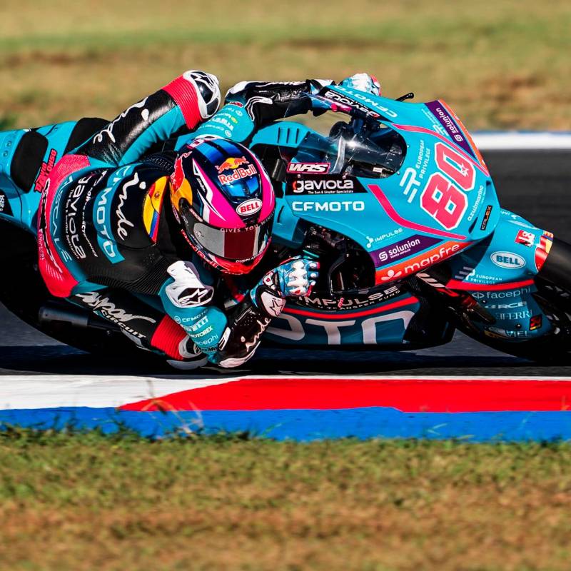 David Alonso marcó el tercer mejor tiempo en los entrenamientos libres del Gran Premio de San Marino en Moto2. FOTO: X AsparTeam