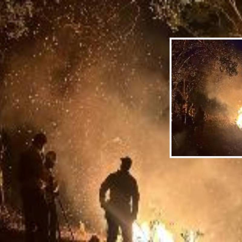 Bomberos y campesinos de la zona pudieron apagar las llamas luego de tres horas. FOTO: imagen tomada de redes sociales