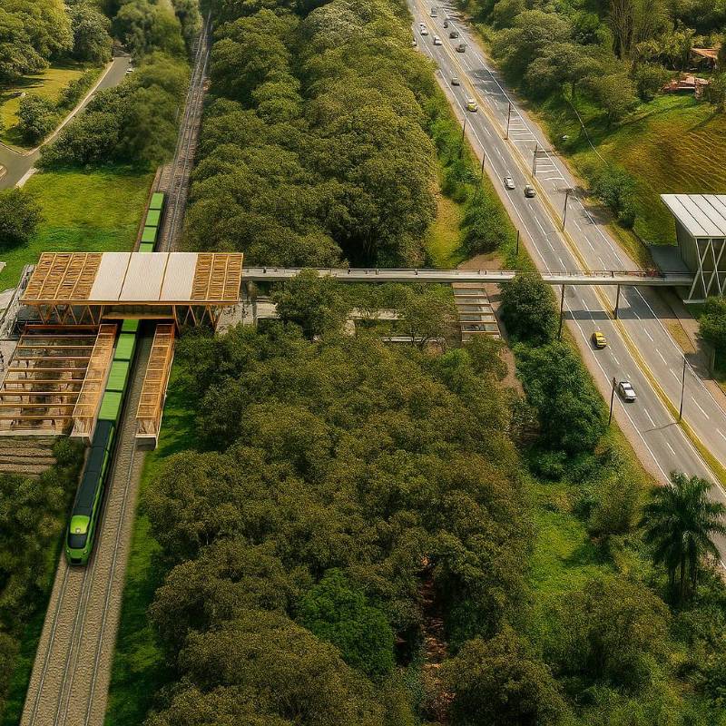 Imagen de cómo sería la estación del tren en Barbosa. CORTESÍA FERROCARRIL DE ANTIOQUIA