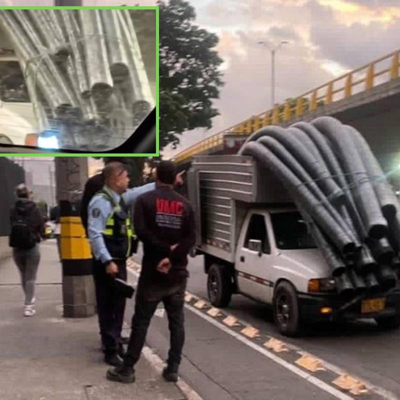 Adelante, el vehículo circulando por el Soterrado del Río. Atrás, el mismo automotor al parecer requerido por las autoridades. FOTO: imagen tomada de redes