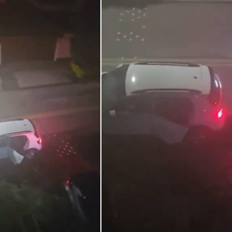 Momento del robo de camioneta en Bogotá. Foto: captura de video