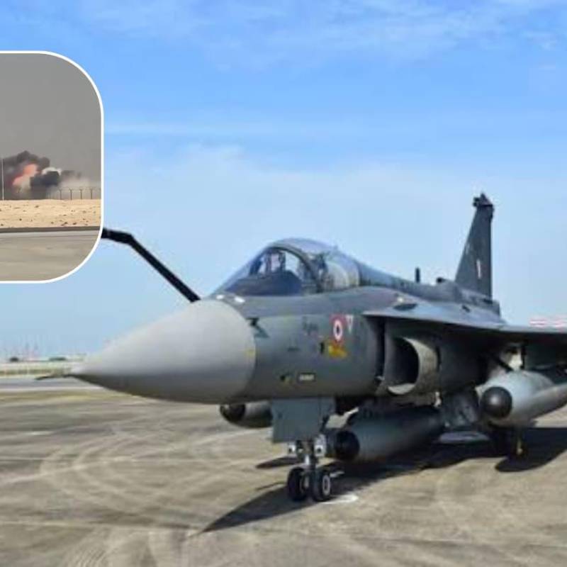 Un avión HAL Tejas sufrió un accidente durante un show demostrativo en Dubái.FOTOS: Tomadas de X @Horizonwatchs