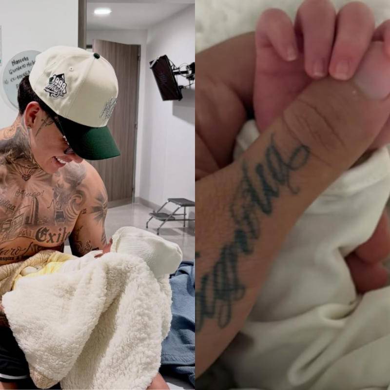 Blessd anunció el nacimiento de su primer hijo el 11 de junio de 2026 y compartió varias imágenes del emotivo momento a través de sus redes sociales. FOTO: Redes sociales, Blessd.