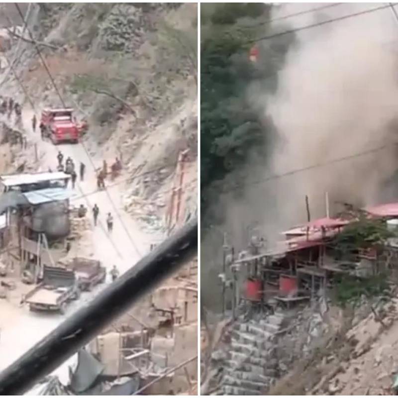 Con un reporte preliminar de 20 personas heridas, las autoridades y organismos de socorro atienden a esta hora una grave emergencia provocada por una explosión en la mina San Pedro de Marmato. FOTO: Captura de video de redes sociales