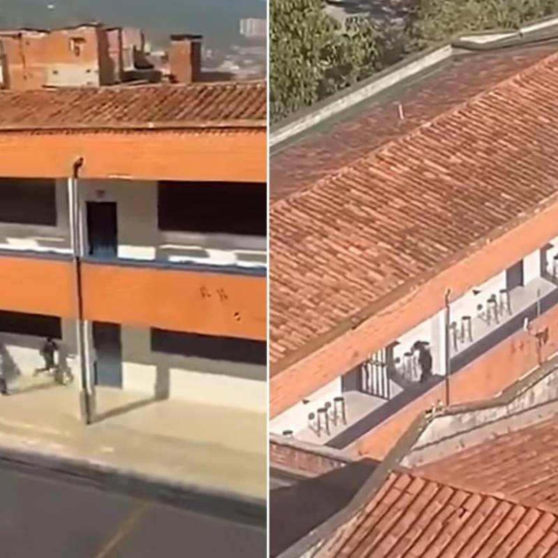 Adolescente que se autolesionó con un arma en colegio de Medellín permanece en estado crítico. FOTOS: Capturas de video