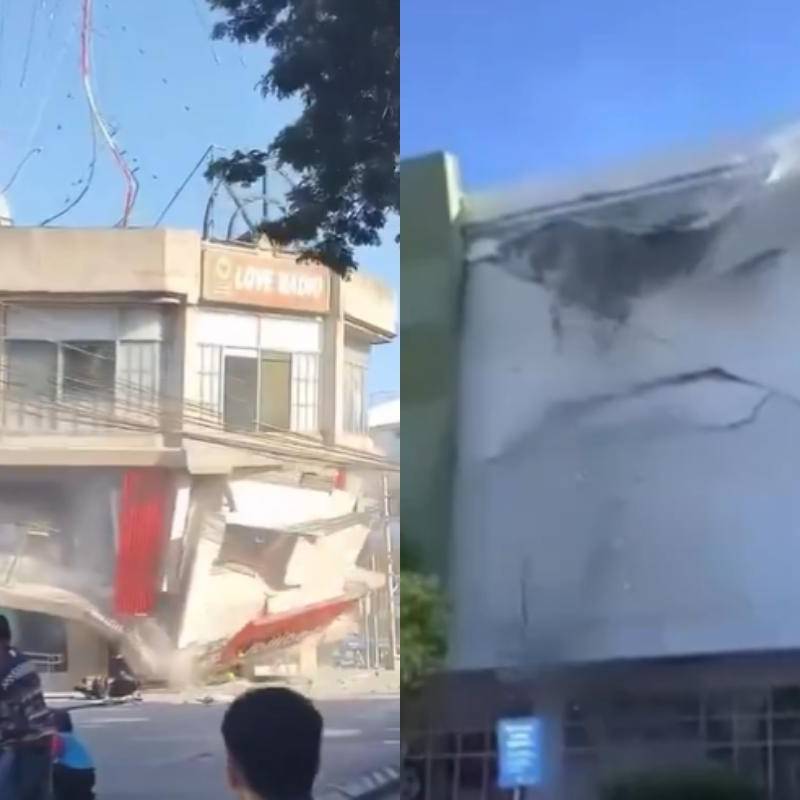 Equipos de emergencia y rescatistas trabajan entre los escombros tras el terremoto de magnitud 7,8 que sacudió el sur de Filipinas y dejó decenas de muertos, heridos y desaparecidos. FOTO: Captura de video. 