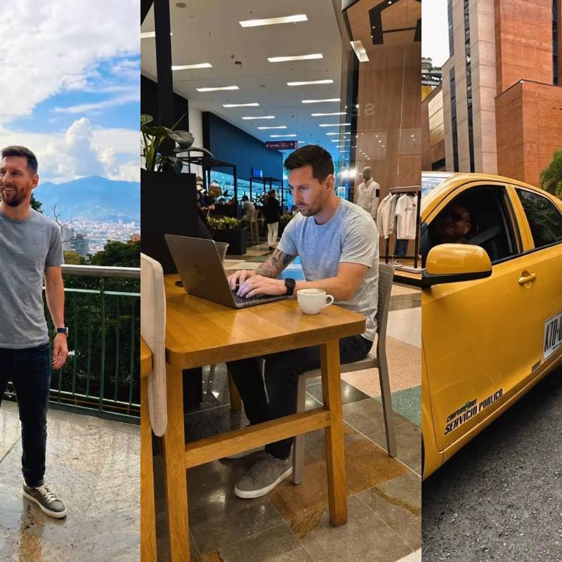 Las imágenes de Lionel Messi en el Centro Comercial El Tesoro que se difundieron por redes sociales. Fotos: capturas de pantalla 