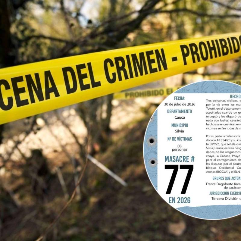 La masacre de tres ciclistas en el Cauca significó la #77 en Colombia y además mantiene las miradas en este departamento que lidera las estadísticas en muertes violentas. Fotos: Getty Images e Indepaz