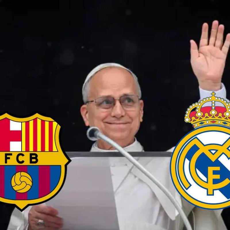 Durante el vuelo que lo llevó a España, el papa León XIV habló sobre su relación con el deporte y cuál es su equipo español preferido. FOTO: Getty, TyC Sports, futbolpedia. 