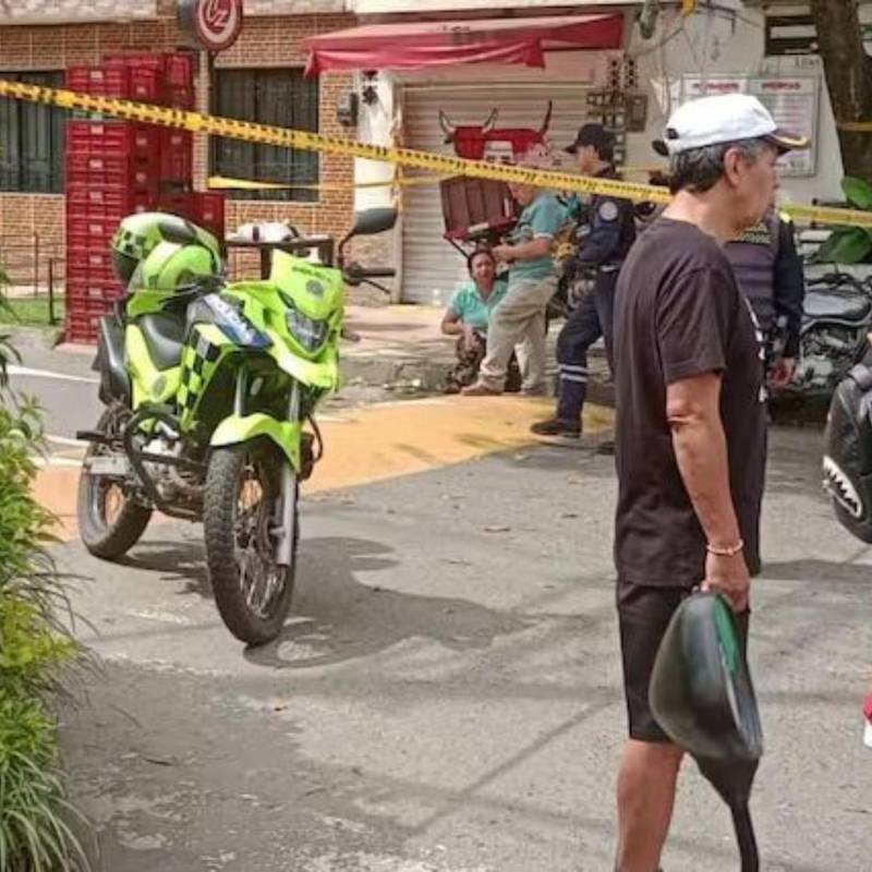 Escena del crimen en el municipio de Caldas. FOTO: Imagen tomada de redes