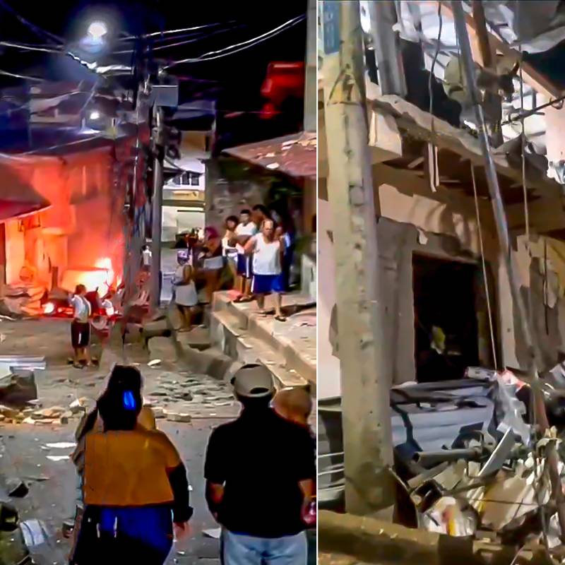 La detonación de un carro bomba cerca de la estación de Policía de Suárez, Cauca, destruyó varias viviendas y locales en la madrugada del lunes. Las autoridades investigan el hecho y evalúan posibles heridos. FOTO: captura de video, X. 