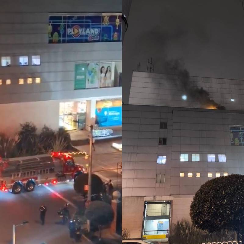 El incendio en la plazoleta de comidas obligó a evacuar el centro comercial San Rafael. La causa sigue bajo investigación. FOTO: REDES SOCIALES. 
