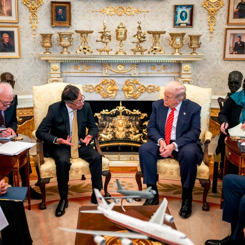 Gustavo Petro y Donald Trump hablaron de posibles negocios con Mónomeros. FOTO CASA BLANCA