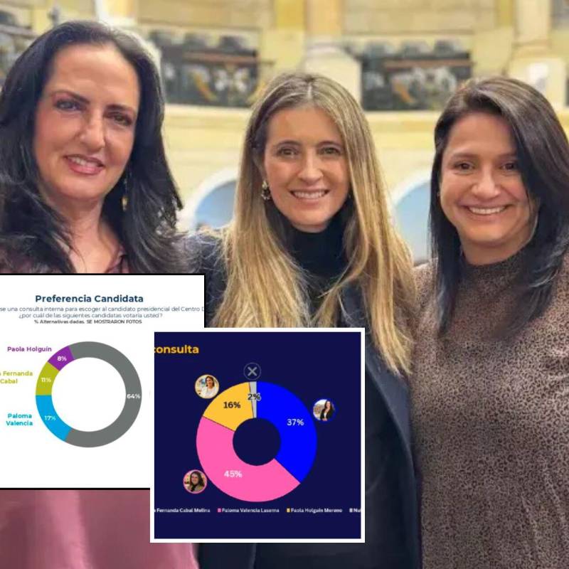 Por el aval del Centro Democrático se enfrentaron las congresistas María Fernanda Cabal, Paloma Valencia y Paola Holguín. Fotos: Redes sociales X
