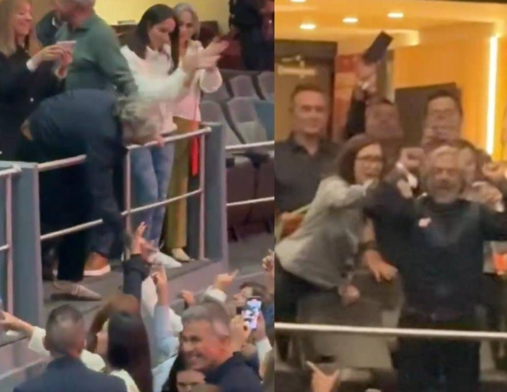 Asistentes al concierto de Miguel Bosé corearon “¡vice, vice!” al reconocer entre el público al concejal de Bogotá Juan Daniel Oviedo en el Movistar Arena Bogotá. FOTO: captura de video. 