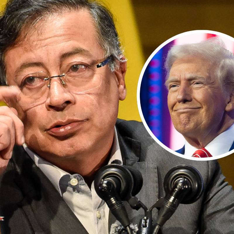 Mientras la Casa de Nariño dijo que Donald Trump pidió perdón por excluir a Colombia del “Escudo de las Américas”, el presidente Gustavo Petro negó tales disculpas. FOTO: Colprensa y Getty
