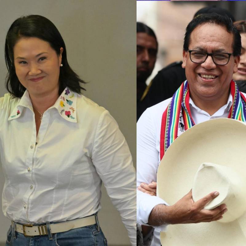 Keiko Fujimori admite un “empate técnico” en Perú y anticipa que respetará los resultados en unas elecciones de segunda vuelta reñidas en Perú. FOTO: AFP
