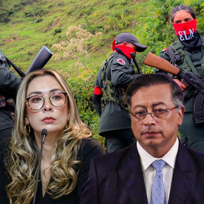 Katherine Miranda le recordó al presidente las implicaciones de llamar “prisioneros” a agentes de la Dijin secuestrados por el ELN. Fotos: AFP y Colprensa