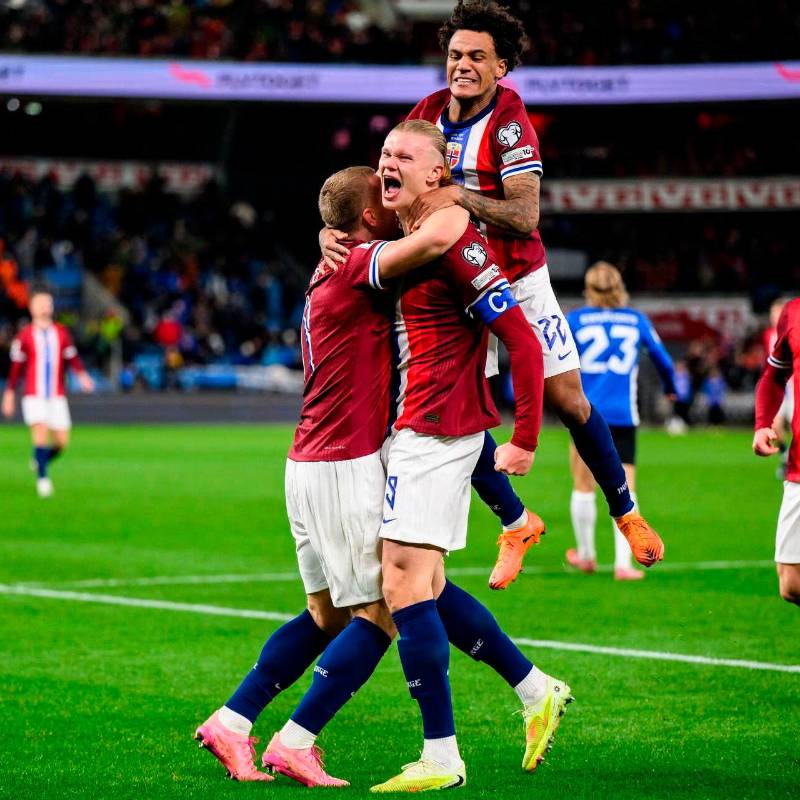 Erling Haaland convirtió 16 en el clasificatorio al Mundial,. Este domingo convirtió dos. FOTO @HAALAND