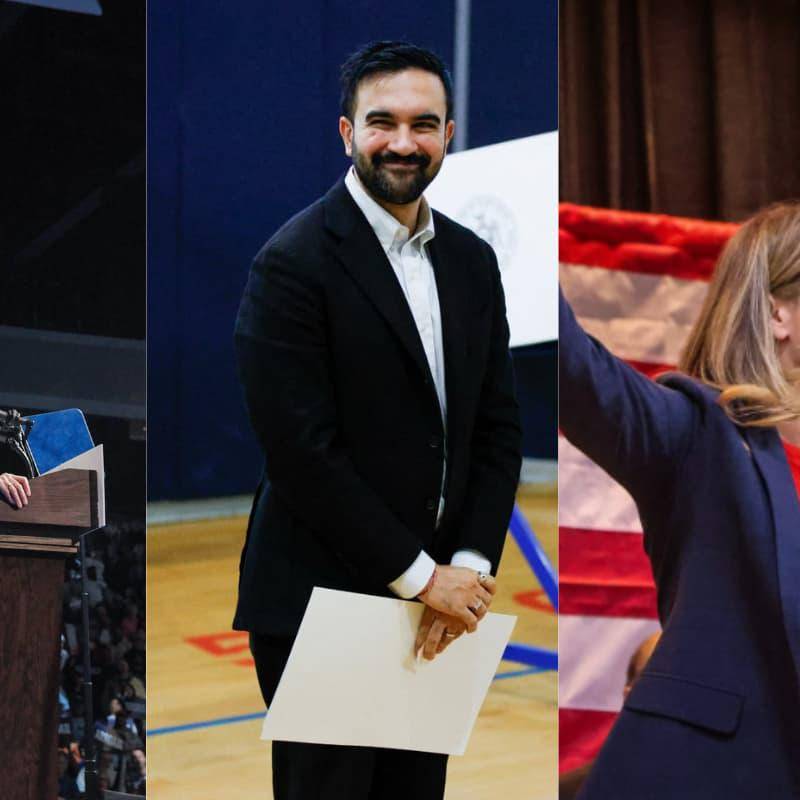 Abigail Spanberger, Zohran Mamdani y Mikie Sherrill, las grandes sorpresas demócratas que ganaron las elecciones locales en Estados Unidos. FOTO: @SpanbergerForVA, @MikieSherrill vía X, AFP.