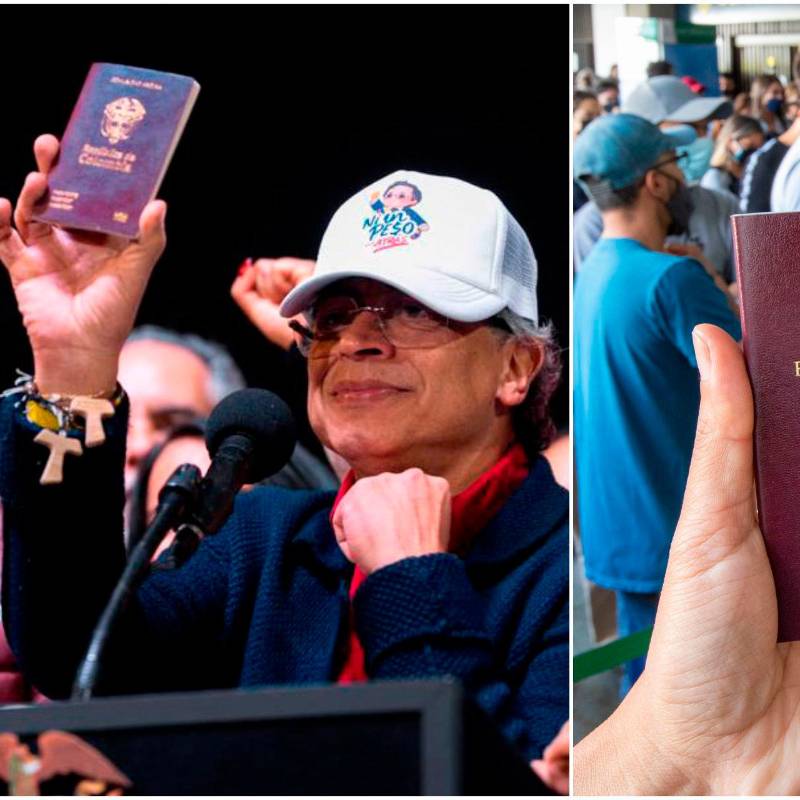El presidente Gustavo Petro mostró cómo lucirá el nuevo pasaporte colombiano. FOTOS: Colprensa y archivo EL COLOMBIANO, Edwin Bustamante