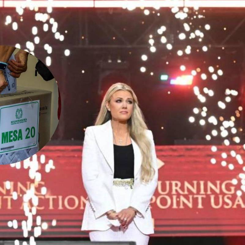 Erika Kirk asumió el liderazgo de Turning Point USA tras el asesinato de su esposo, Charlie Kirk, fundador de la organización conservadora. FOTO: AFP, Camilo Suárez. 