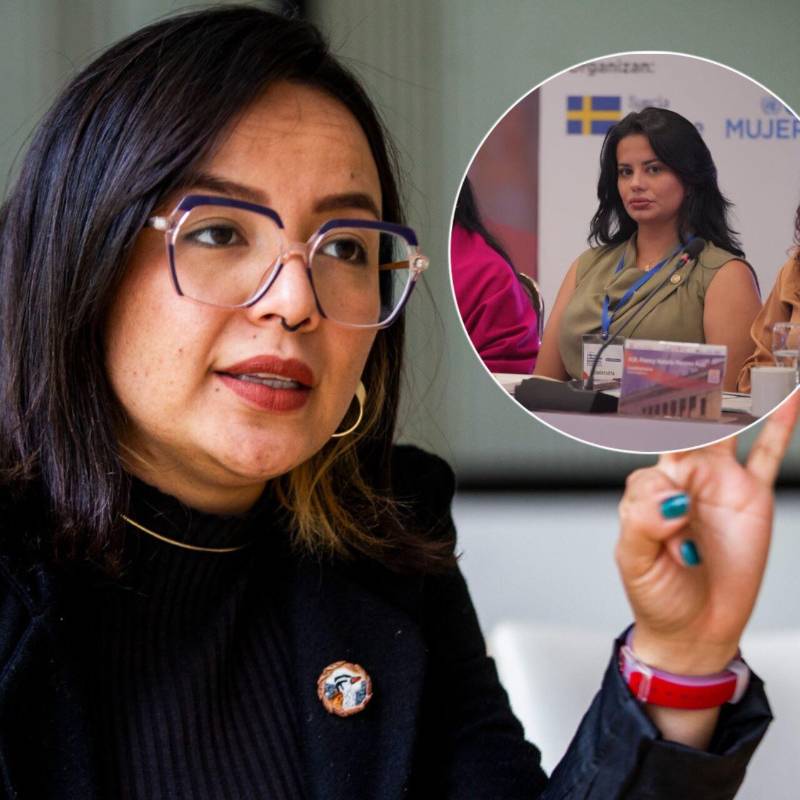 Jennifer Pedraza hizo cuestionamientos contra Alejandra Omaña, conocida en la industria como Amaranta Hank, y otros congresistas, por tener una agenda “proxeneta” en el legislativo colombiano. Foto: Julio César Herrera y @aleomanao