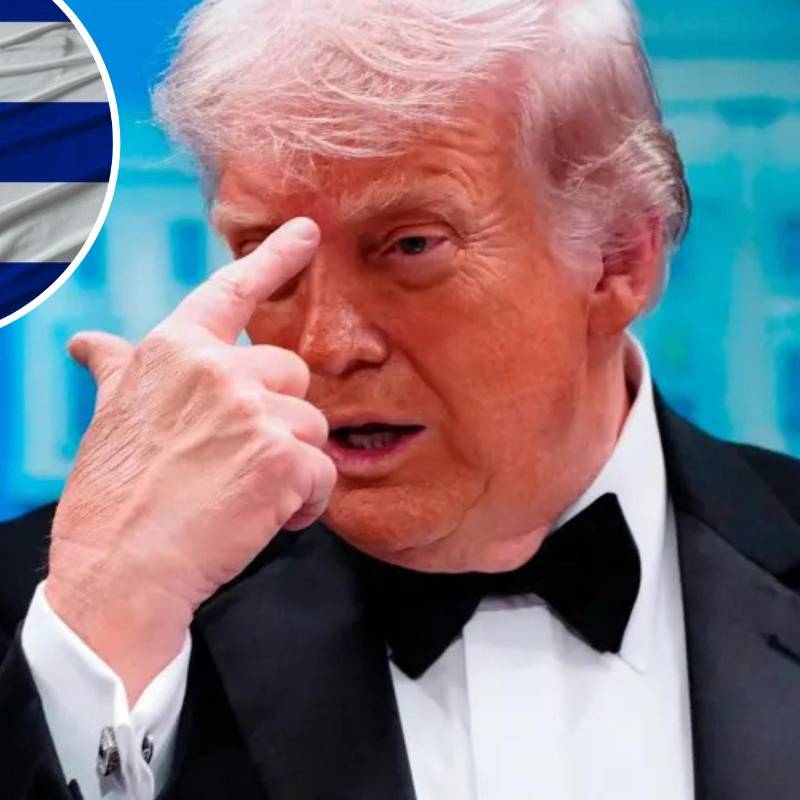 Donald Trump y la bandera de Cuba. Foto: Getty
